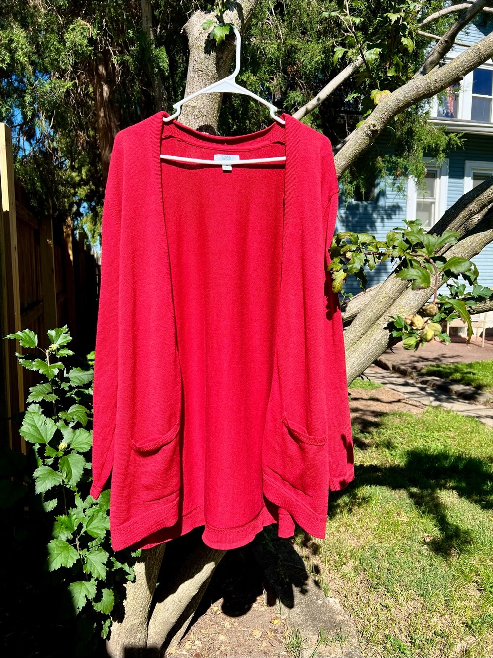 Croft & Barrow women’s plus size 3X red open front cardigan sweater w pockets
